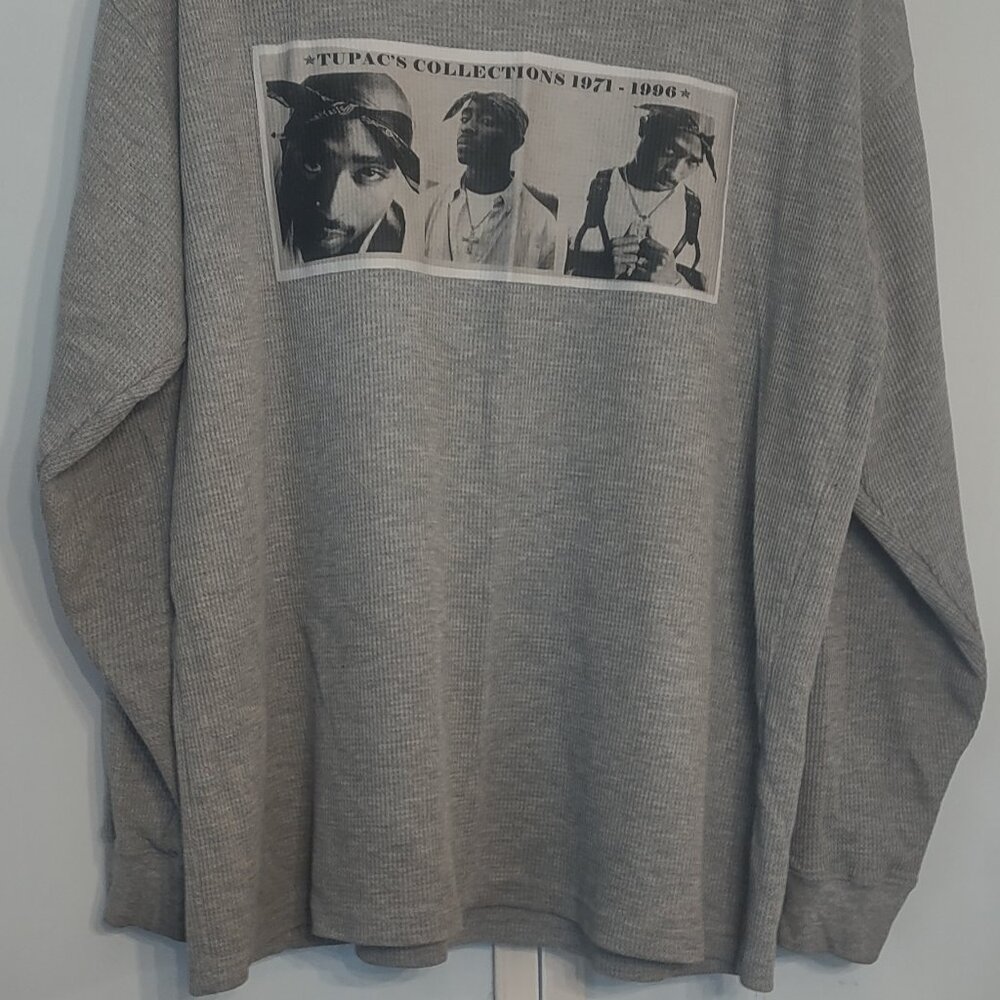 2 Pac Long Sleeve Thermal For All Occasions (Makaveli, Rap Music, Transfers)